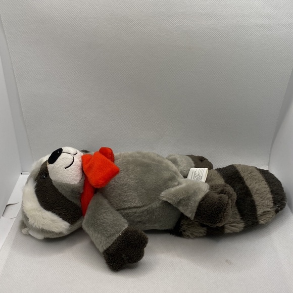 Kinder Ferrero Raccoon Christmas 8” Cuddly Soft Plush Stuffed Toy Red Scarf - Picture 8 of 9